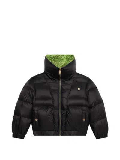 Roberto Cavalli Kids' Padded Logo-plaque Coat In Black
