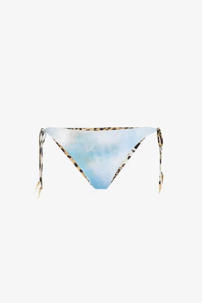 Roberto Cavalli Painting-print Bikini Briefs In Light Blue