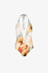 Roberto Cavalli Badeanzug Mit Print In Light Blue