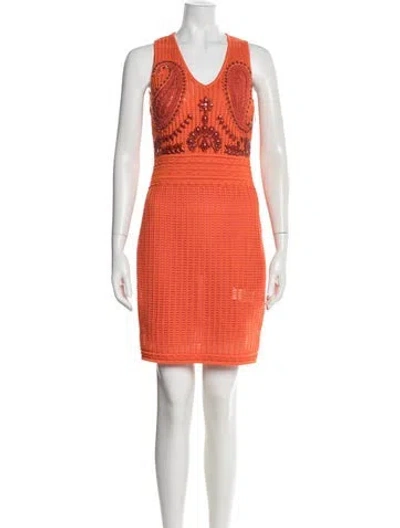 Pre-owned Roberto Cavalli Paisley Print Mini Dress In Red