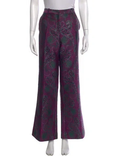 Pre-owned Roberto Cavalli Paisley Print Wide Leg Pants