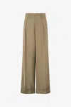 Roberto Cavalli Palazzo Pants With Pleat Detail In Brown