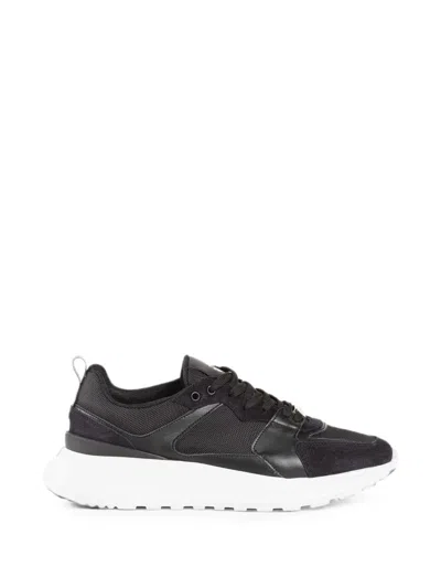 Roberto Cavalli Panelled Logo-plaque Sneakers In Black
