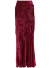 Roberto Cavalli Long Skirt With Rose And Python Pattern In Rot