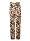 Roberto Cavalli High-waisted Tiger-print Trousers In Multicolor