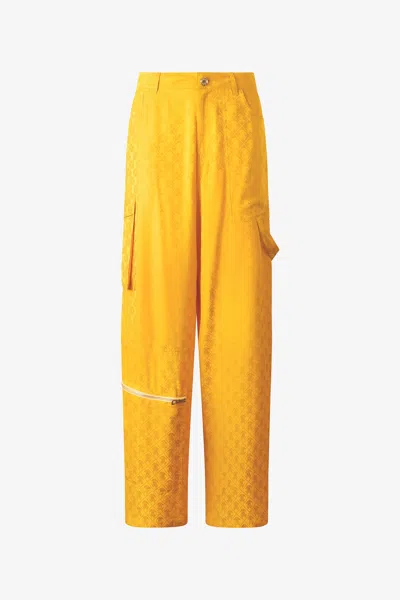 Roberto Cavalli Pants With All-over Mirror Snake Monogram