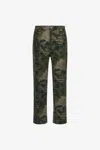 Roberto Cavalli Pants With Hawaii Green Print In Dark Green