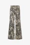 Roberto Cavalli Pants With Python Print In Light Brown