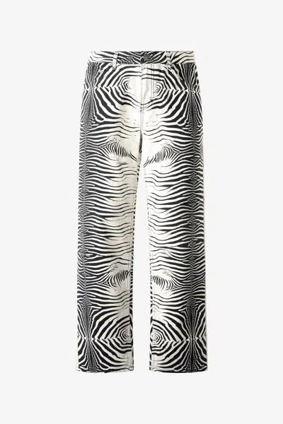 ROBERTO CAVALLI HOSE MIT PRINT WHITE TIGRESSE