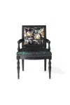 Roberto Cavalli Patchwork-print Armchair In Dark Green