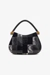 Roberto Cavalli Patchwork Shoulder Bag In Black