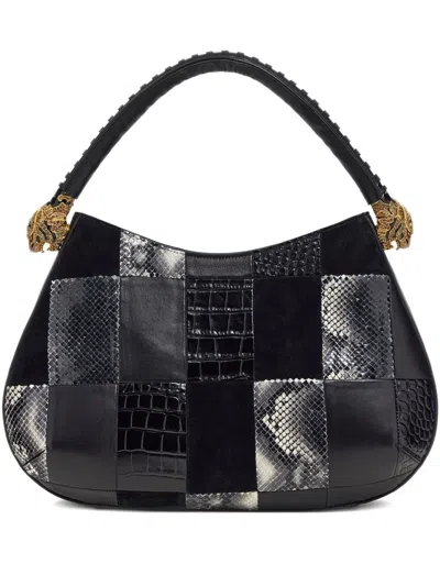Roberto Cavalli Patchwork Tote Bag In Black