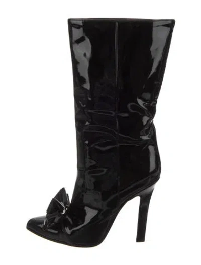 Pre-owned Roberto Cavalli Patent Leather Boots In Black