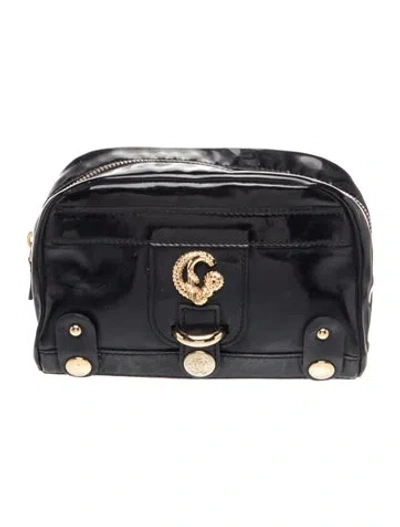 Pre-owned Roberto Cavalli Patent Leather Crossbody Bag In Black