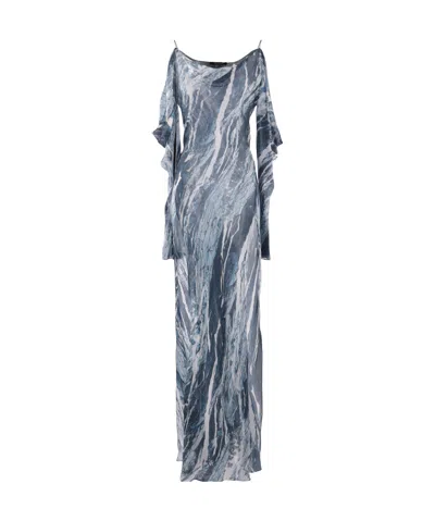 Roberto Cavalli Pattern Dress In Gray