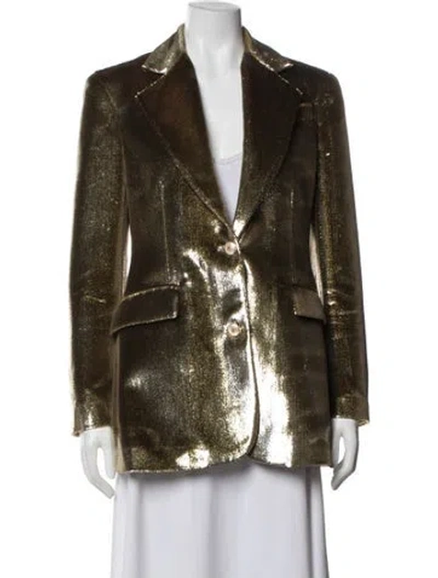 Pre-owned Roberto Cavalli Patterned Blazer In Gold/metallic