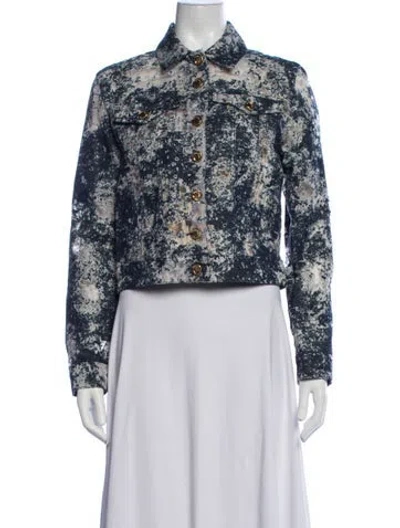 Pre-owned Roberto Cavalli Patterned Jacket In Blue