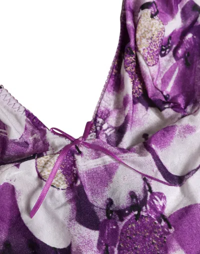 Roberto Cavalli Patterned Lace Halter Bodysuit In Purple