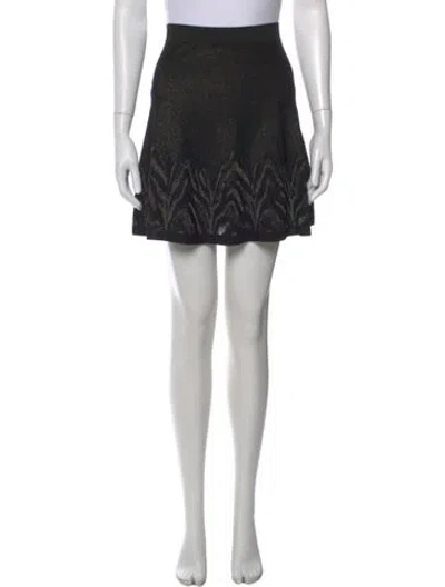 Pre-owned Roberto Cavalli Patterned Mini Skirt In Black