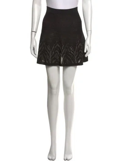 Pre-owned Roberto Cavalli Patterned Mini Skirt In Black