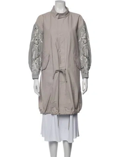 Pre-owned Roberto Cavalli Patterned Parka In Grey