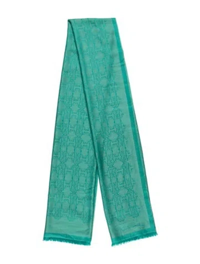 Pre-owned Roberto Cavalli Patterned Scarf In Green