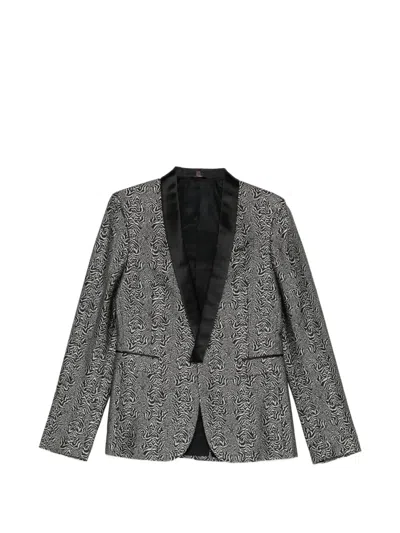 Roberto Cavalli Patterned Shawl-lapel Blazer In Gray