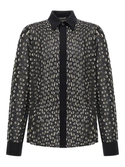 Roberto Cavalli Patterned Shirt In Black