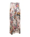 Shop Roberto Cavalli Pleated Floral-print Maxi Skirt