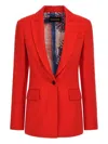 Roberto Cavalli One Button Blazer In Red