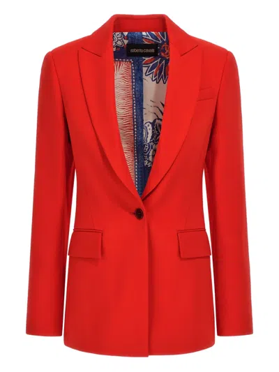 ROBERTO CAVALLI PEAK-LAPEL BLAZER