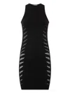 Roberto Cavalli Dress With Perforated Zebra Pattern In Black
