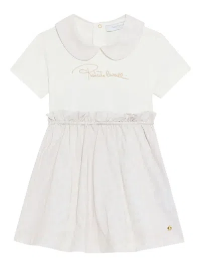 Roberto Cavalli Babies' Peter-pan-collar Leopard-print Dress In Neutral