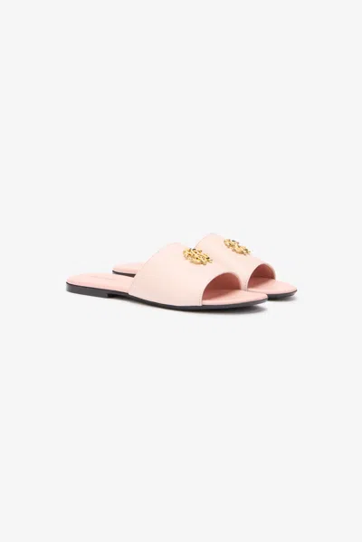 Roberto Cavalli Pink Sandal With Monogram Rc