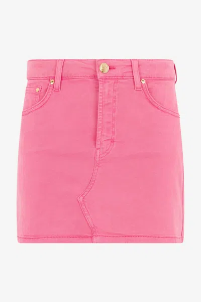 Roberto Cavalli Pink Denim Mini Skirt
