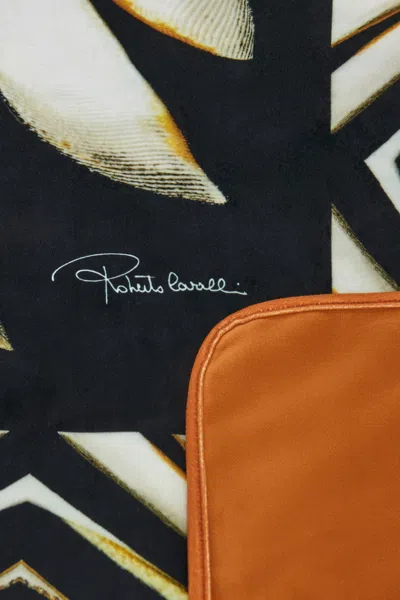 Roberto Cavalli Plaid Mit Print Ray Of Gold In Black