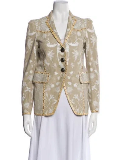 Pre-owned Roberto Cavalli Plaid Print Blazer In Neutral