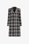 Roberto Cavalli Checked Single-breasted Coat In Black/white