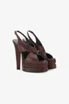 Roberto Cavalli 165mm Leather Platform Sandals In Brown