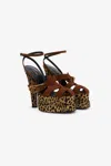 Roberto Cavalli Platform Sandals With Strap In Dark Brown