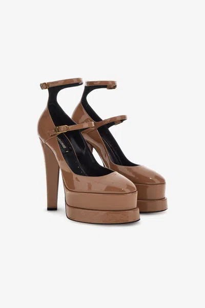 Roberto Cavalli Platform Sandals With Straps In Brown