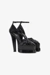 Roberto Cavalli Platform Sandals With Woven Upper In Black