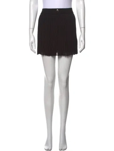 Pre-owned Roberto Cavalli Pleated Accents Mini Skirt In Black