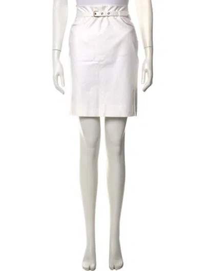 Pre-owned Roberto Cavalli Pleated Accents Mini Skirt In White