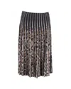 Roberto Cavalli Pleated Leopard Print Skirt In Animal Print Silk In Multi