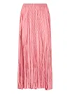 Roberto Cavalli Pleated Midi Skirt In Pink