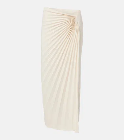 Roberto Cavalli Pleated Midi Skirt In White