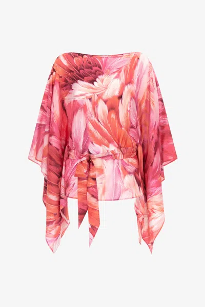 ROBERTO CAVALLI PLUMAGE PRINT SHORT KAFTAN