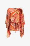 Roberto Cavalli Silk Blouse In Orange