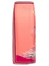 Roberto Cavalli Plumage Print Silk Skirt In Fucsia